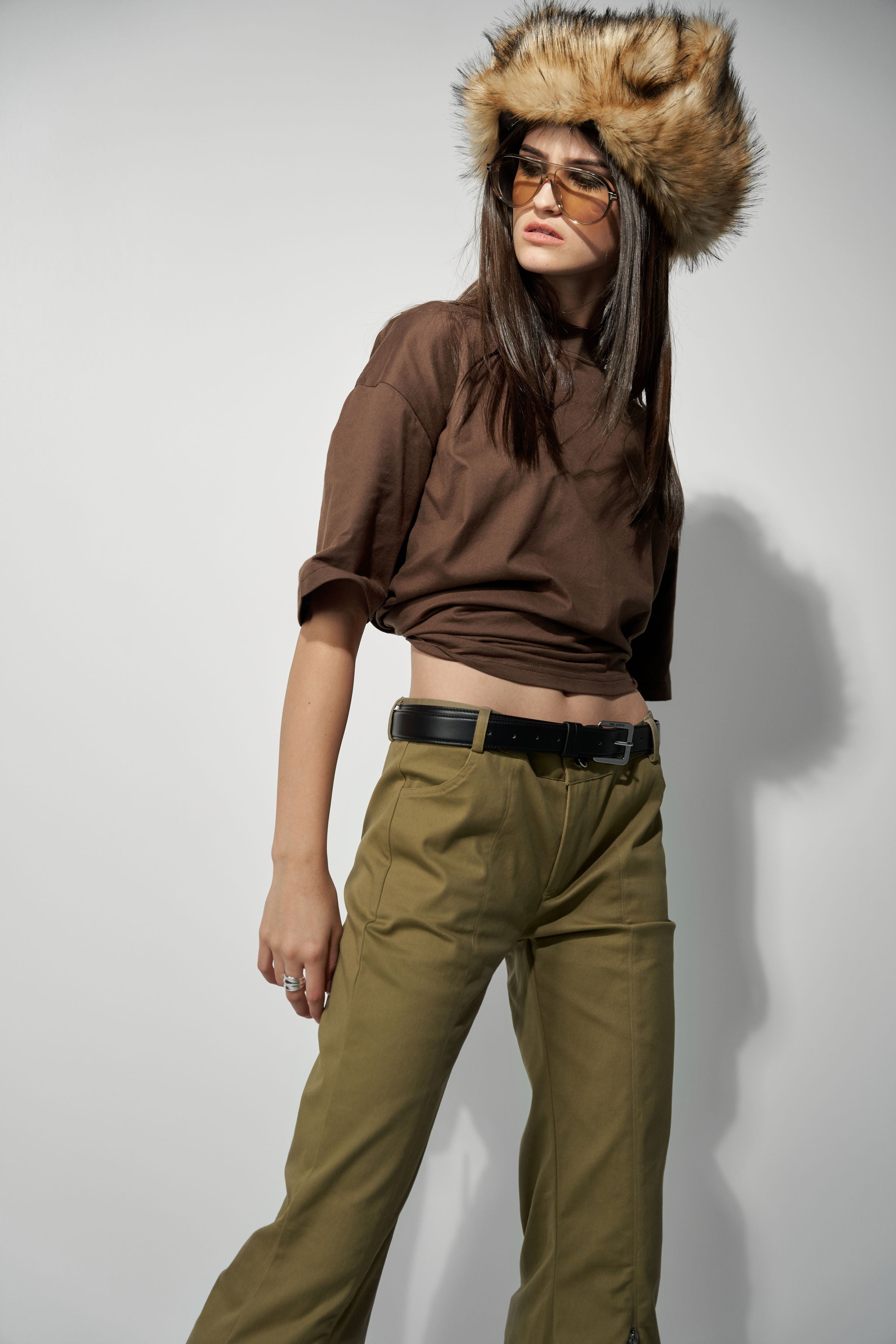 FLARED PANTS WITH LACE DETAILS
